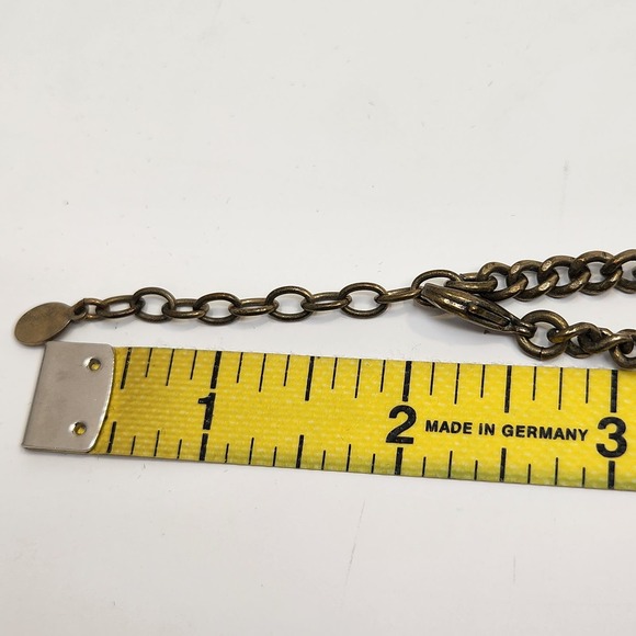 LOFT Ann Taylor Antiqued Gold Tone Clear Rhinestone Necklace Layered Statement - Picture 6 of 6